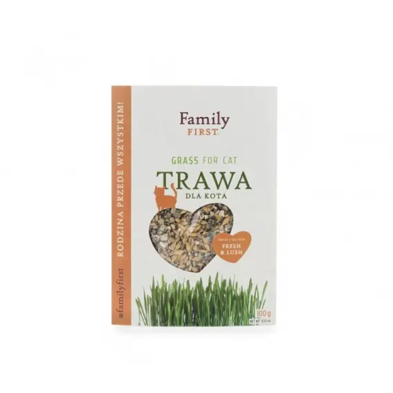 Family First Trawka dla kota do uprawy w pojemniku 100g Bezpieczne zakupy